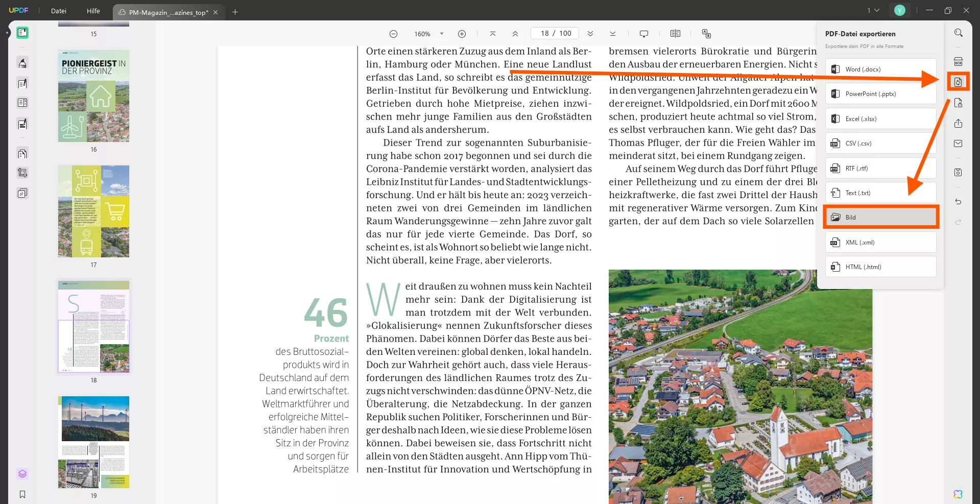 PDF durch Umwandeln in ein Bild rastern