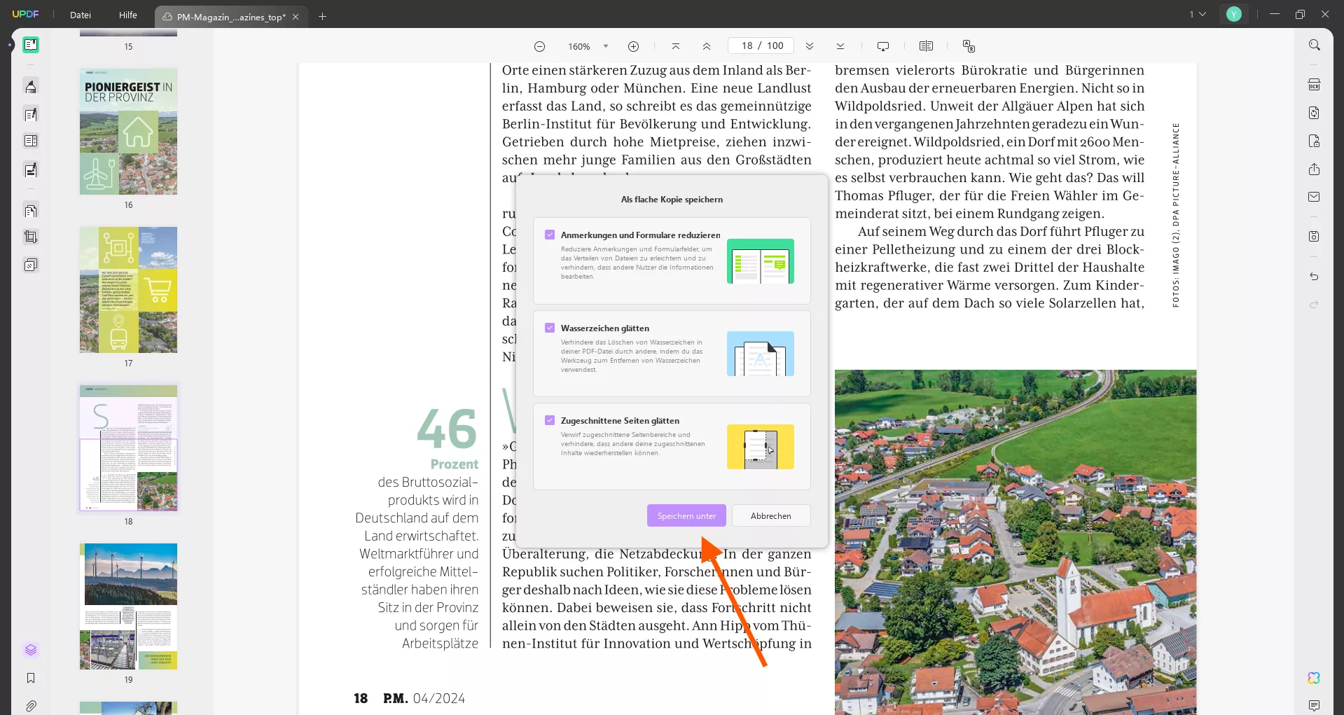 PDF rastern, speichern