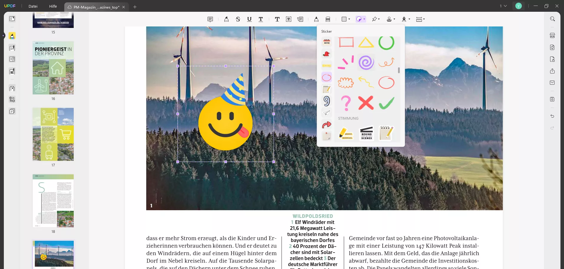 Aufkleber hinzufügen