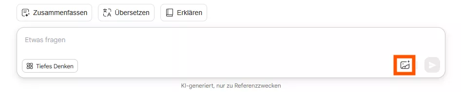 Klicken Sie auf das Bildsymbol in UPDF Online AI