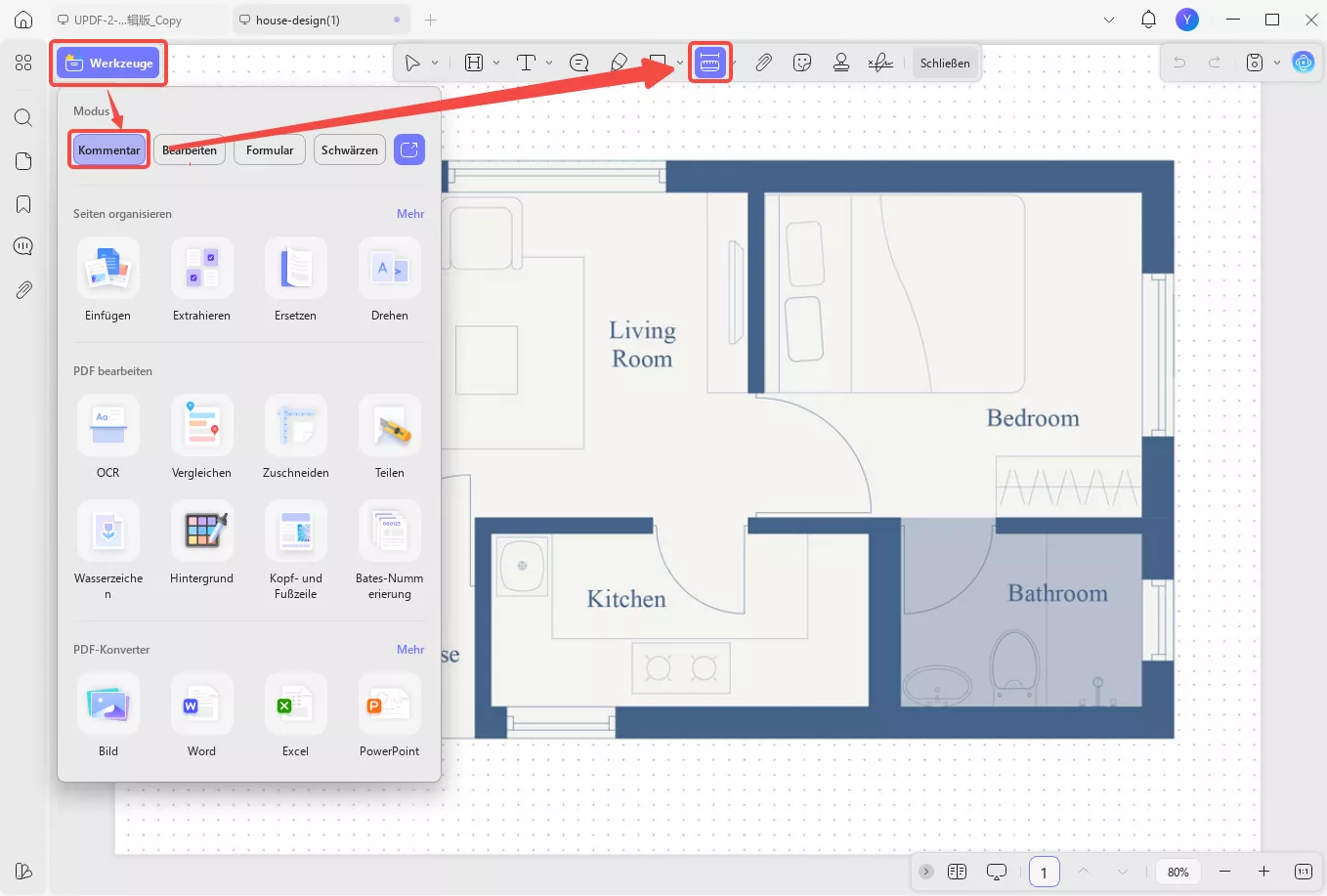 prüfen pdf dimension messen updf
