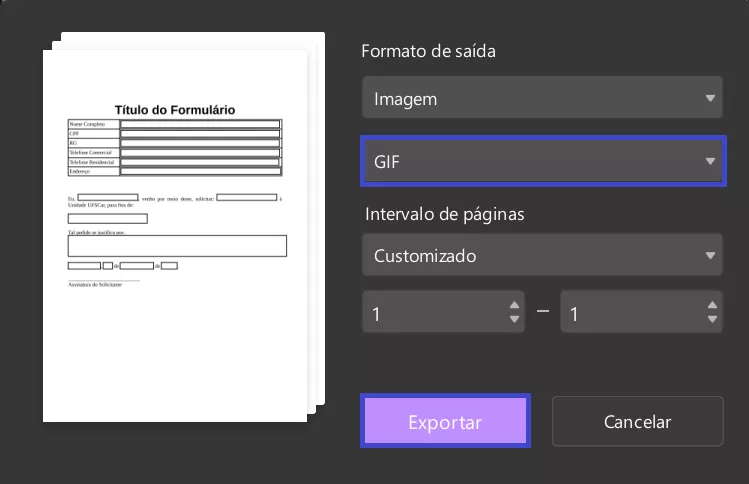 Converter PDF para GIF