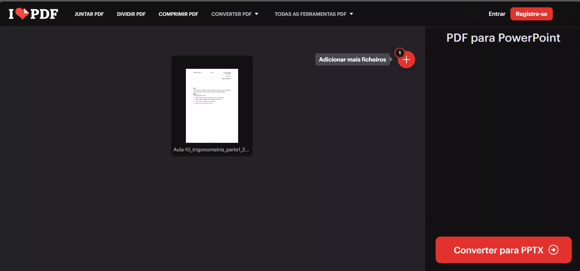 Conversor de PDF para PPT Online