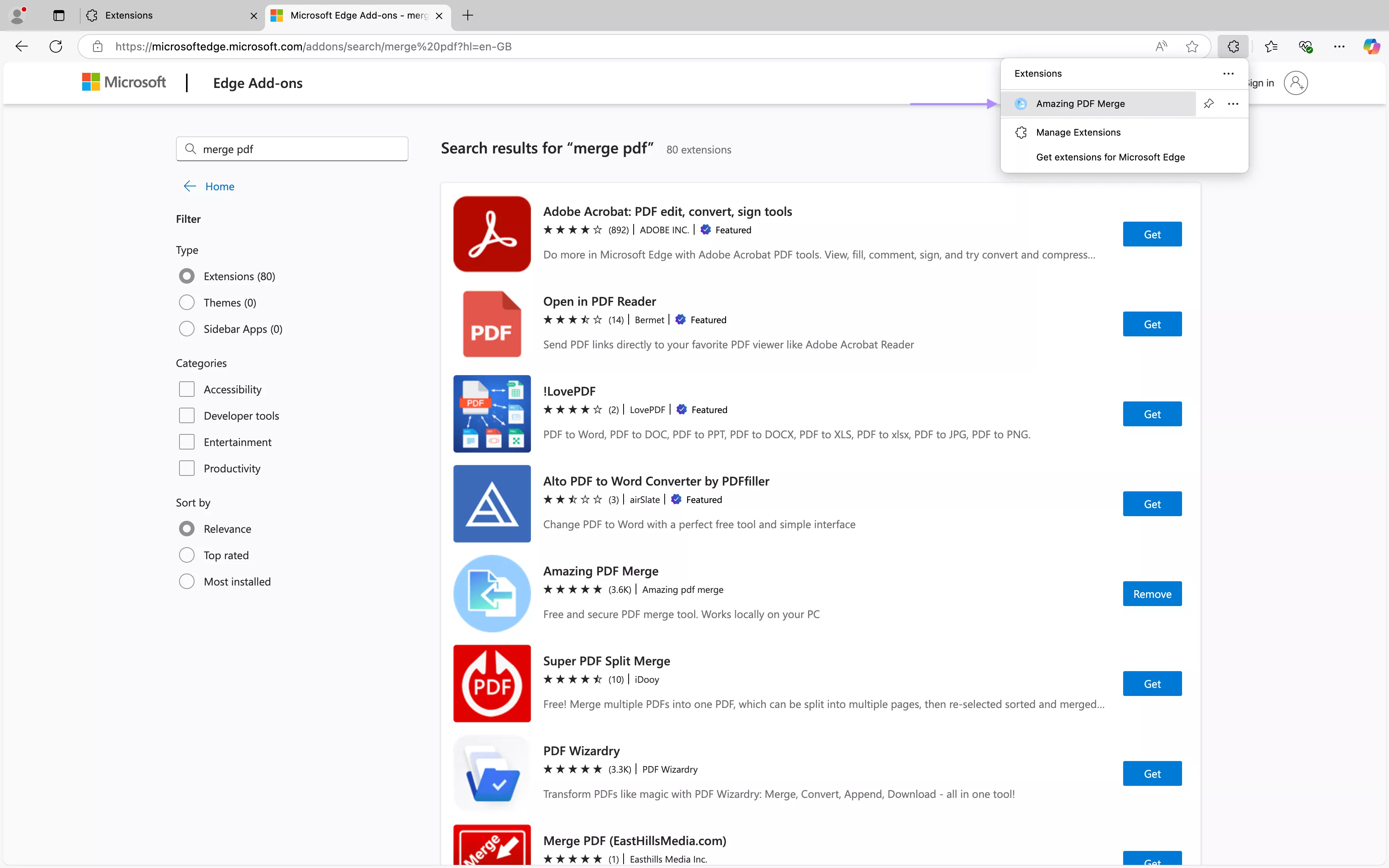 select extension icon to enable the tool