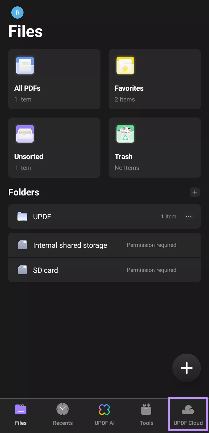 access updf cloud on mobile