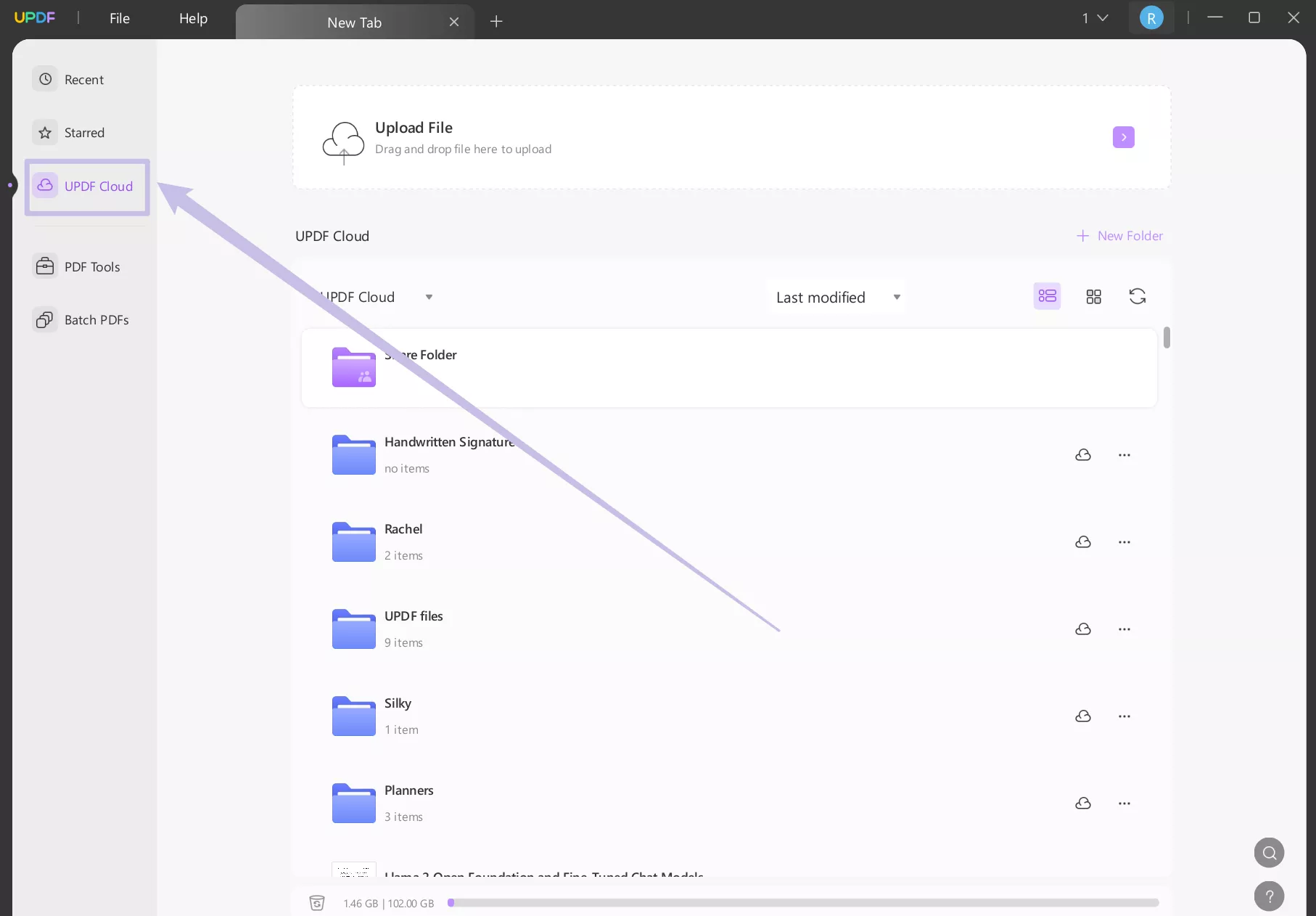 access updf cloud space