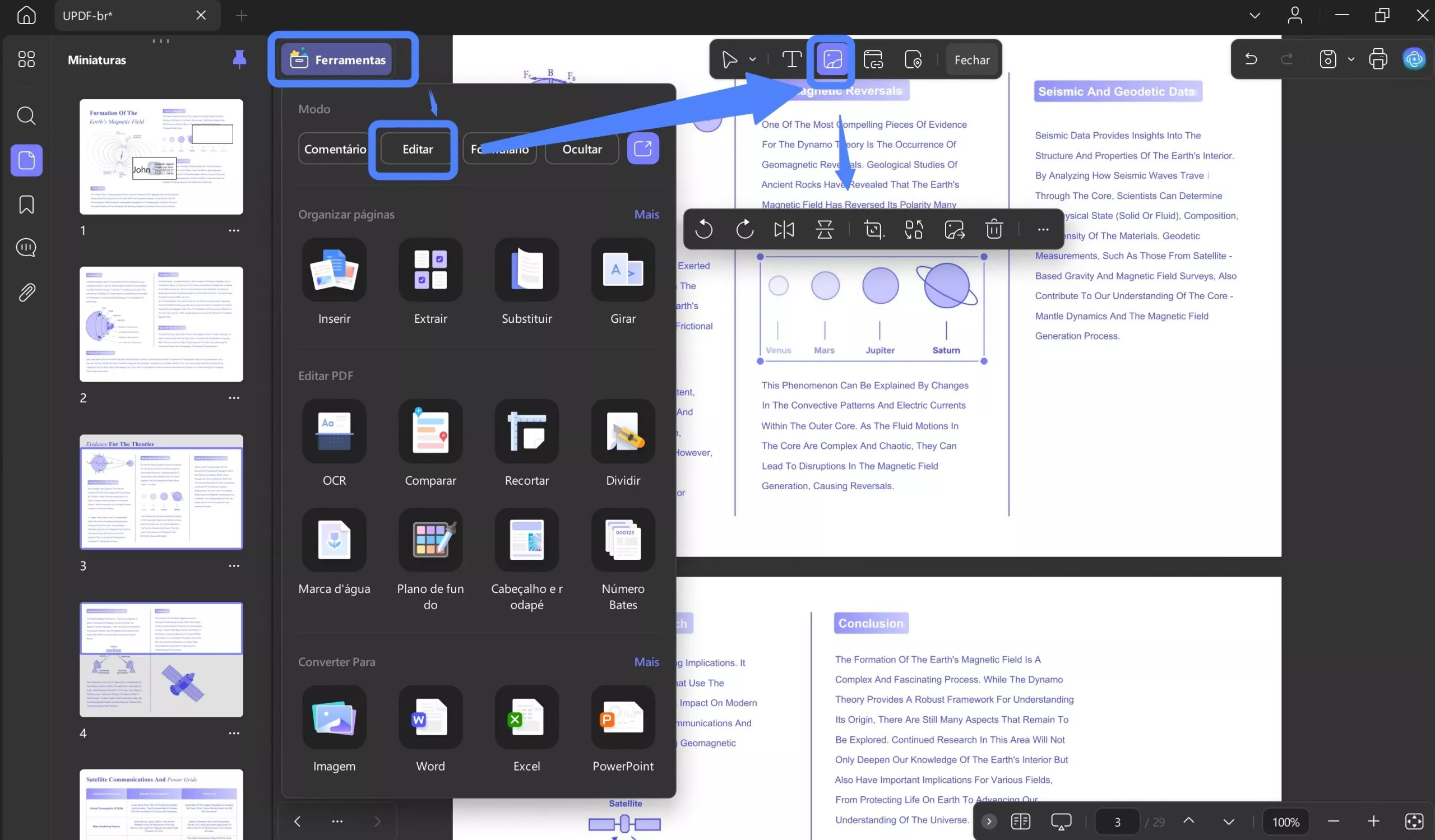 inserir e editar imagem