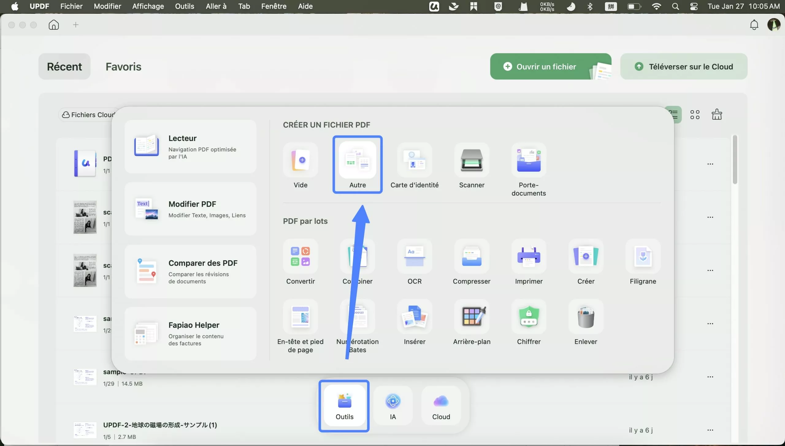 créer un PDF à partir d'un fichier