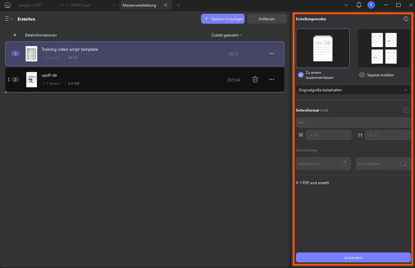 Stapelverarbeitung zum Erstellen von PDF-Dateien unter Windows 2