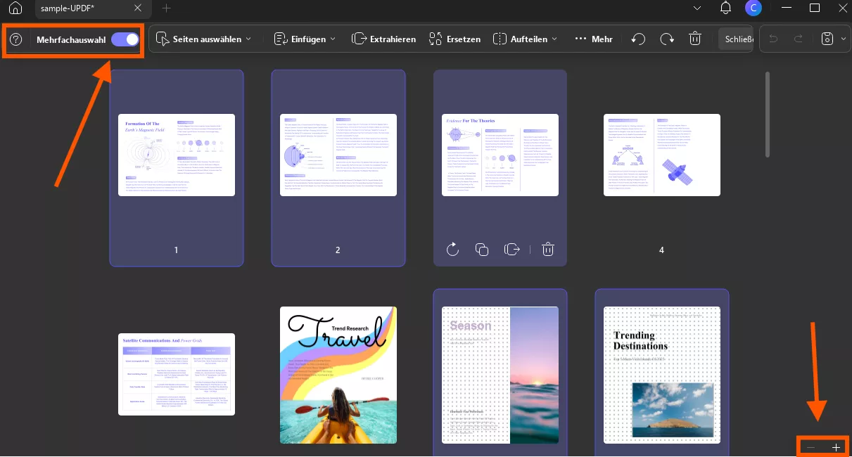 Mehrere Seiten auswählen updf