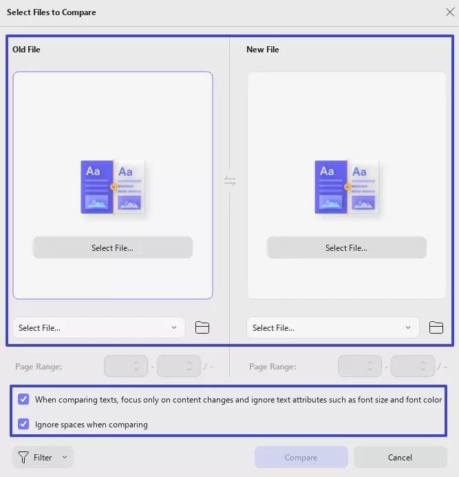 porównaj stare i nowe pliki updf windows 2