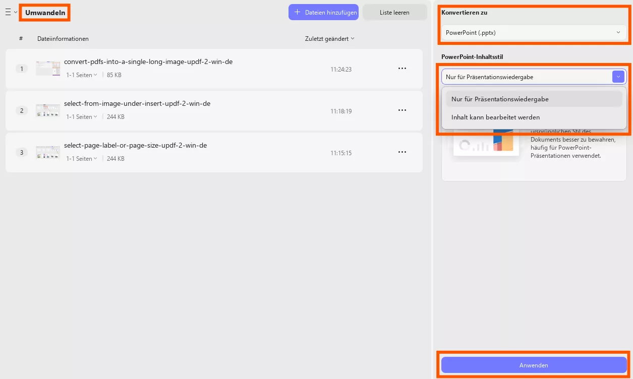 PDF in bildbasiertes PowerPoint konvertieren
