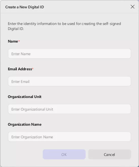 utwórz nowy identyfikator cyfrowy w updf