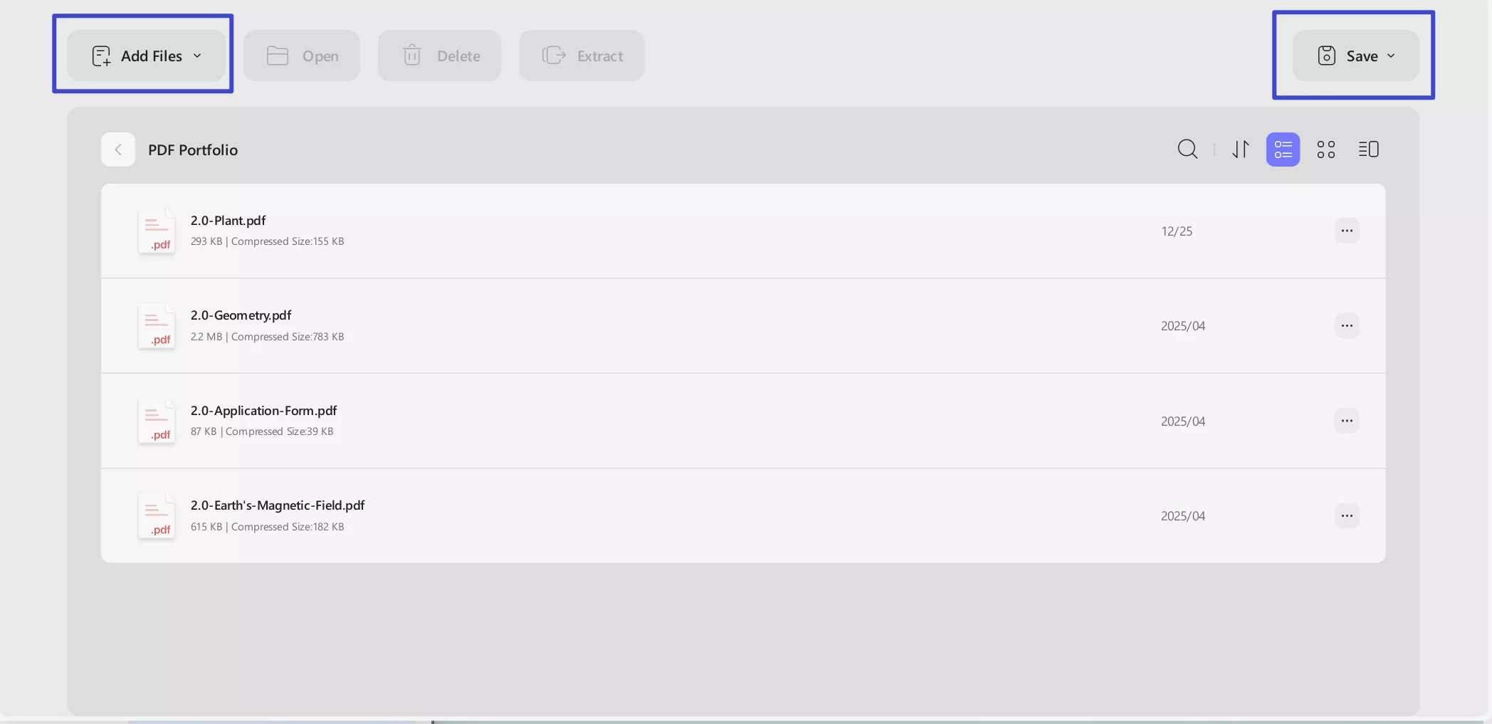 add files to the portfolio