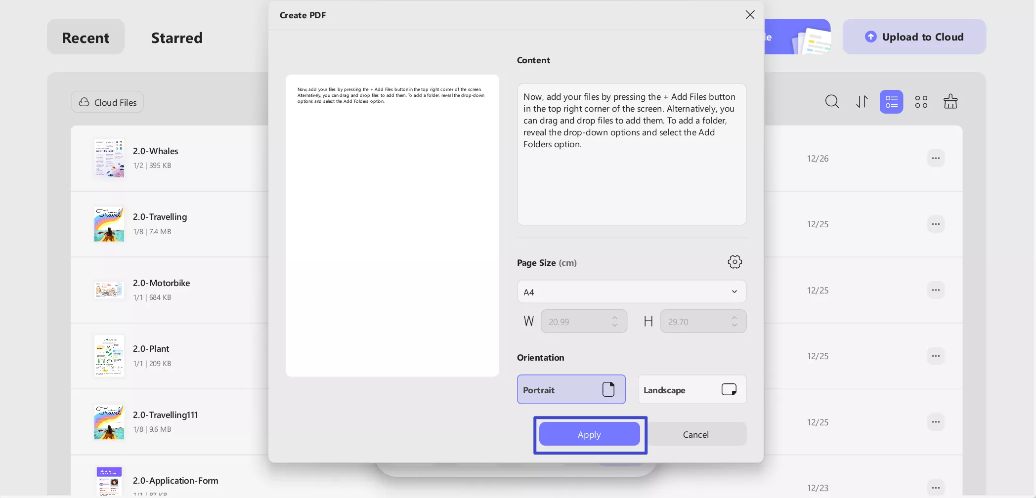 elect the apply button to finalize the creation