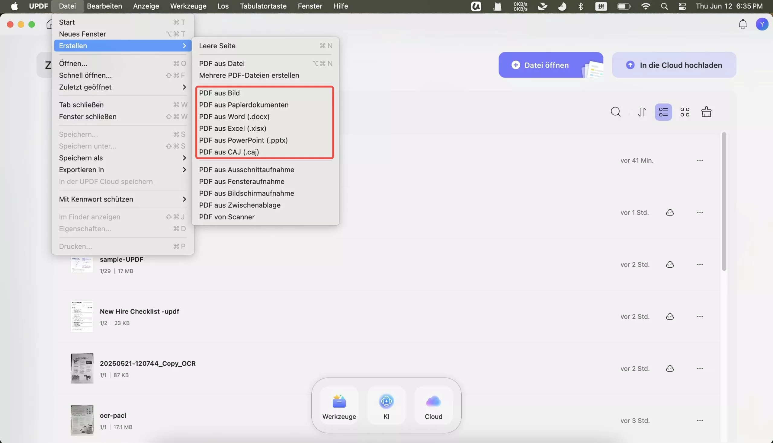 PDF aus Datei erstellen