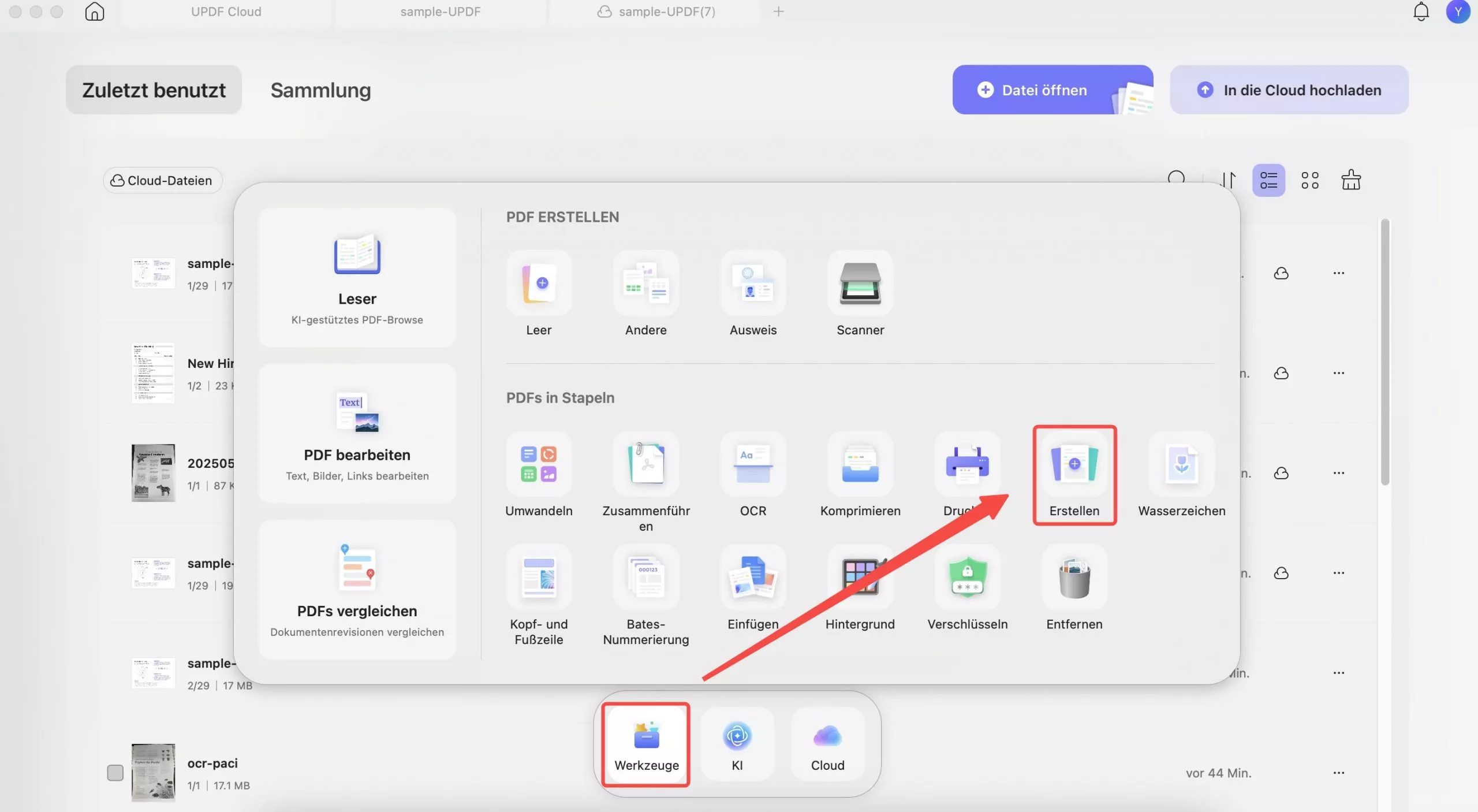 Stapelverarbeitung zum Erstellen von PDF-Dateien