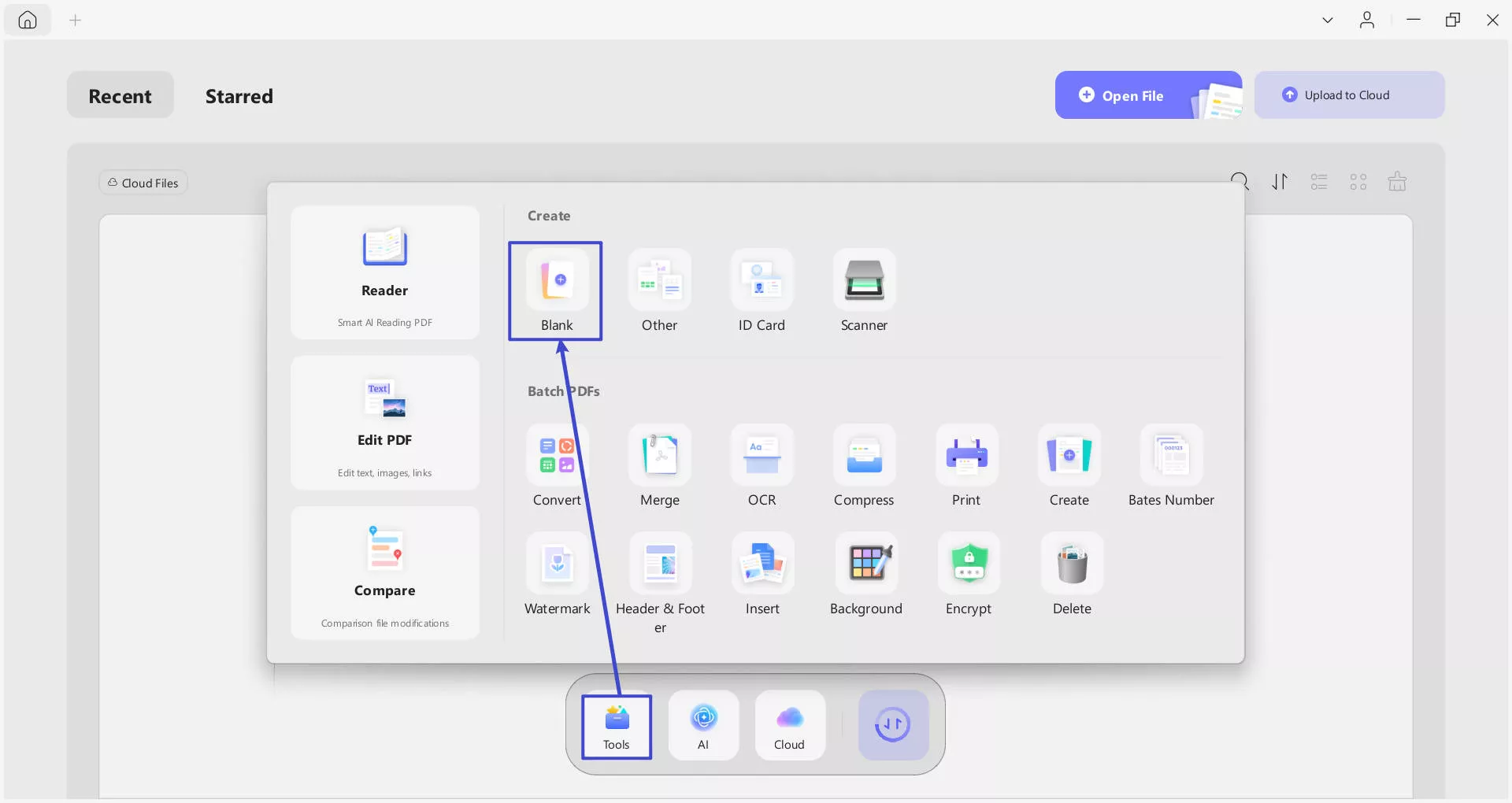 locate blank page option