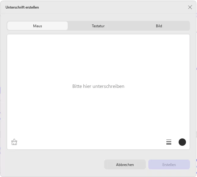 Wählen Sie eine Signaturoption und erstellen Sie Ihre Signatur