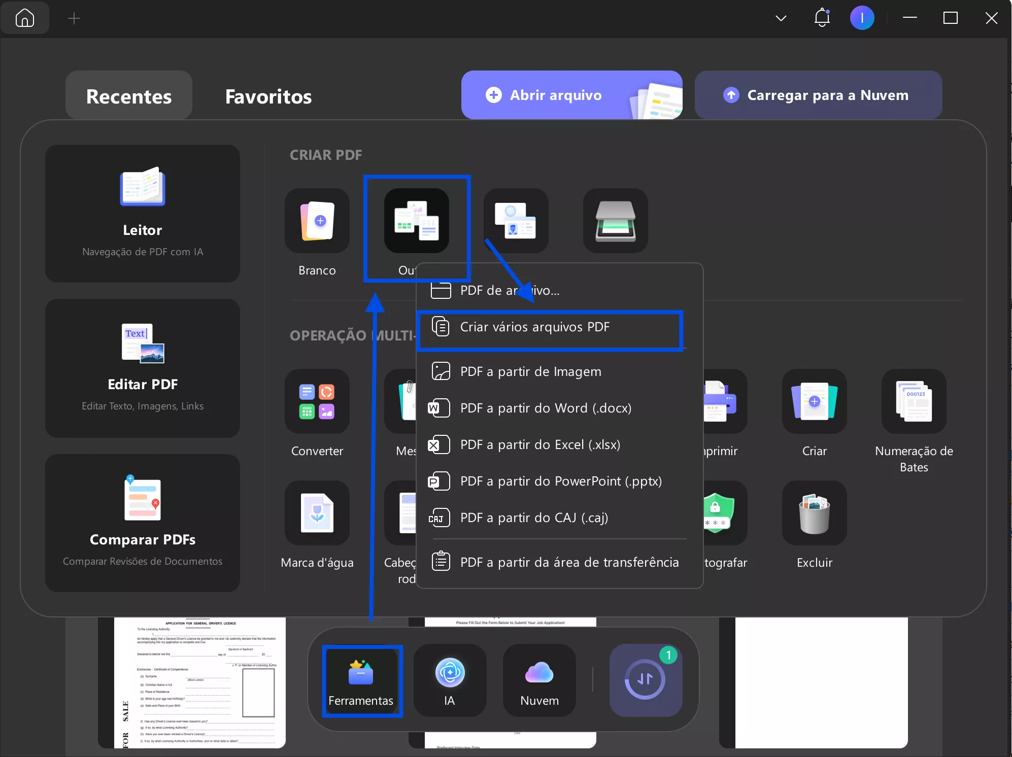 pdf vários arquivos pdf