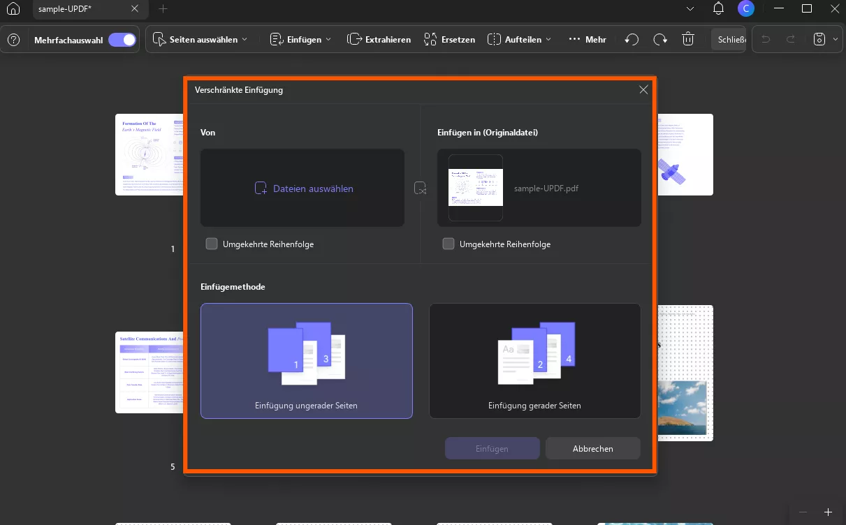Kreuz-Einfügung updf Windows 2