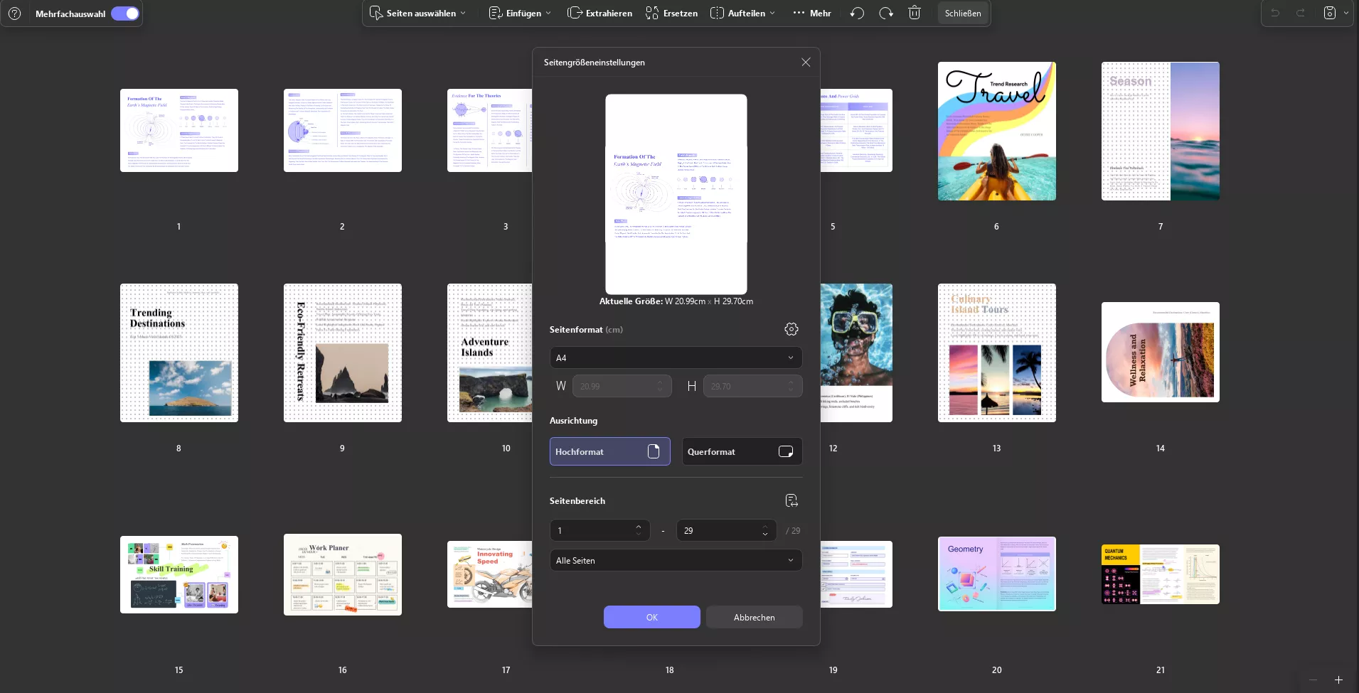 Seitengröße festlegen updf Windows 2