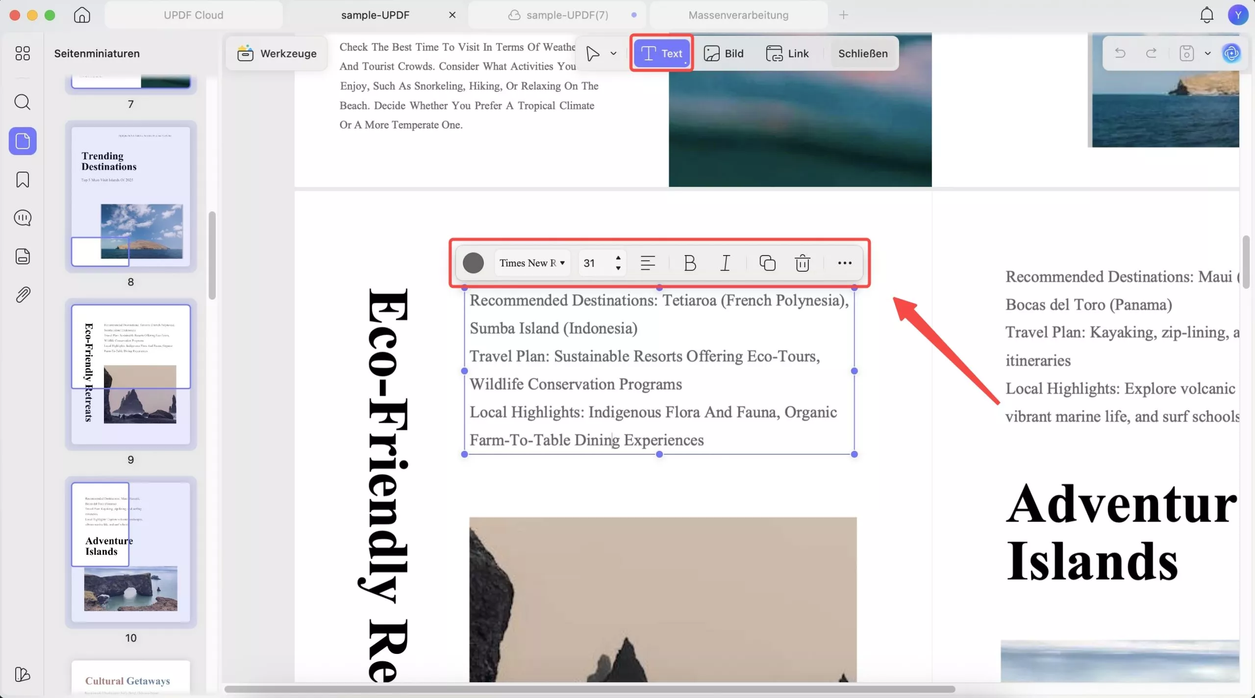 PDF Text auf Mac bearbeiten mit UPDF