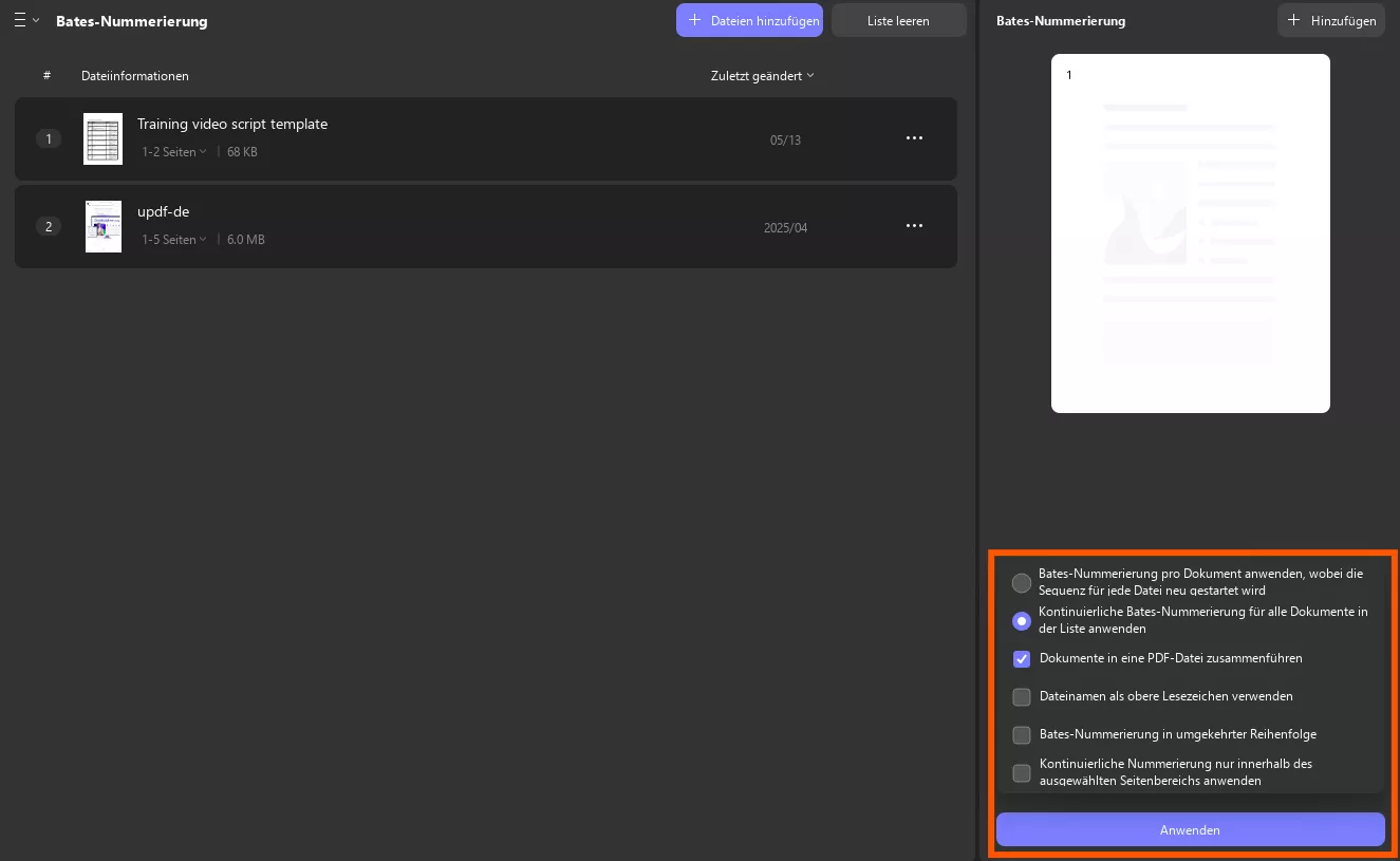 Aktivieren Sie die sukzessive Hinzufügung von Dokumenten in Windows 2.