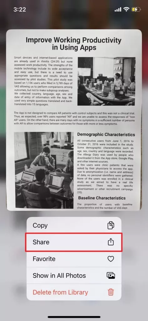 用檔案應用程式在 iPhone 上把圖片保存為 PDF