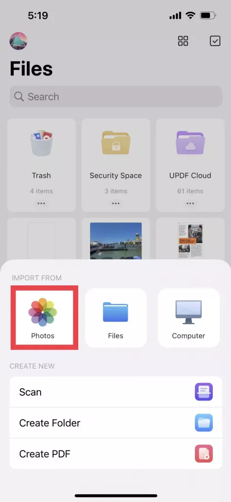 將 JPG 匯入 UPDF