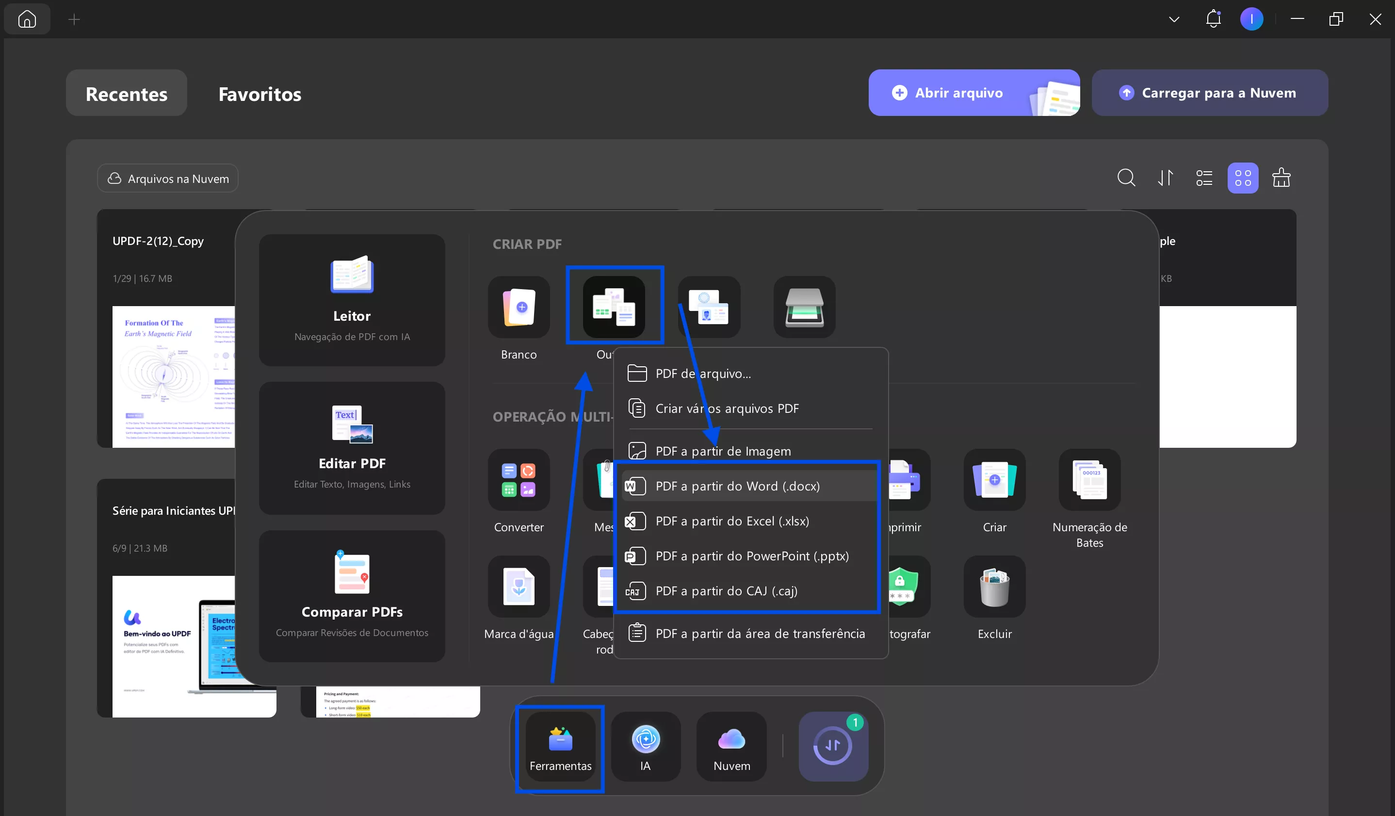 l localizar a opção de página em branco