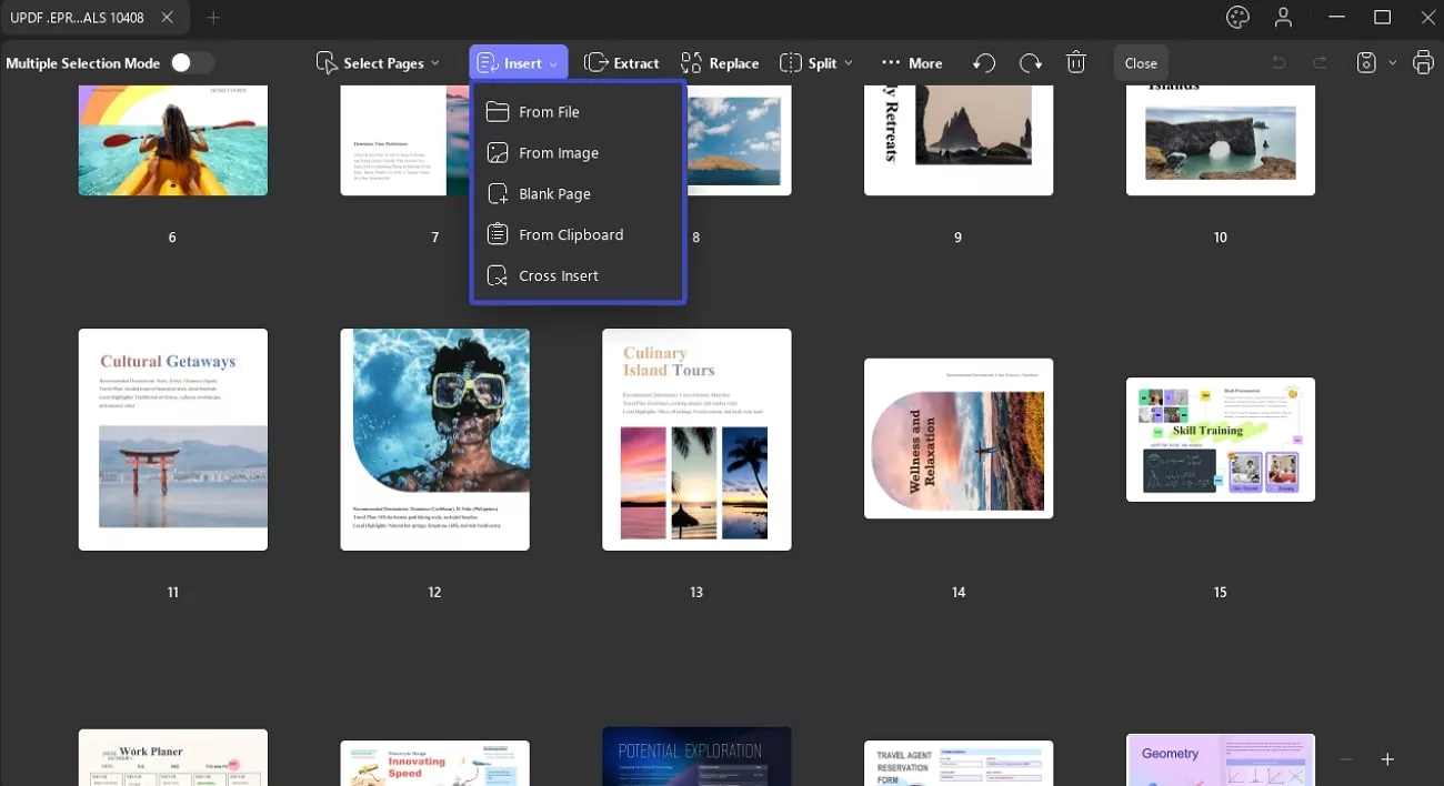 خيار التقسيم في نوافذ أوبيف ويندوز 2