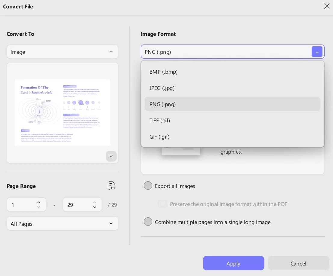 layout settings for image conversion updf windows 2.