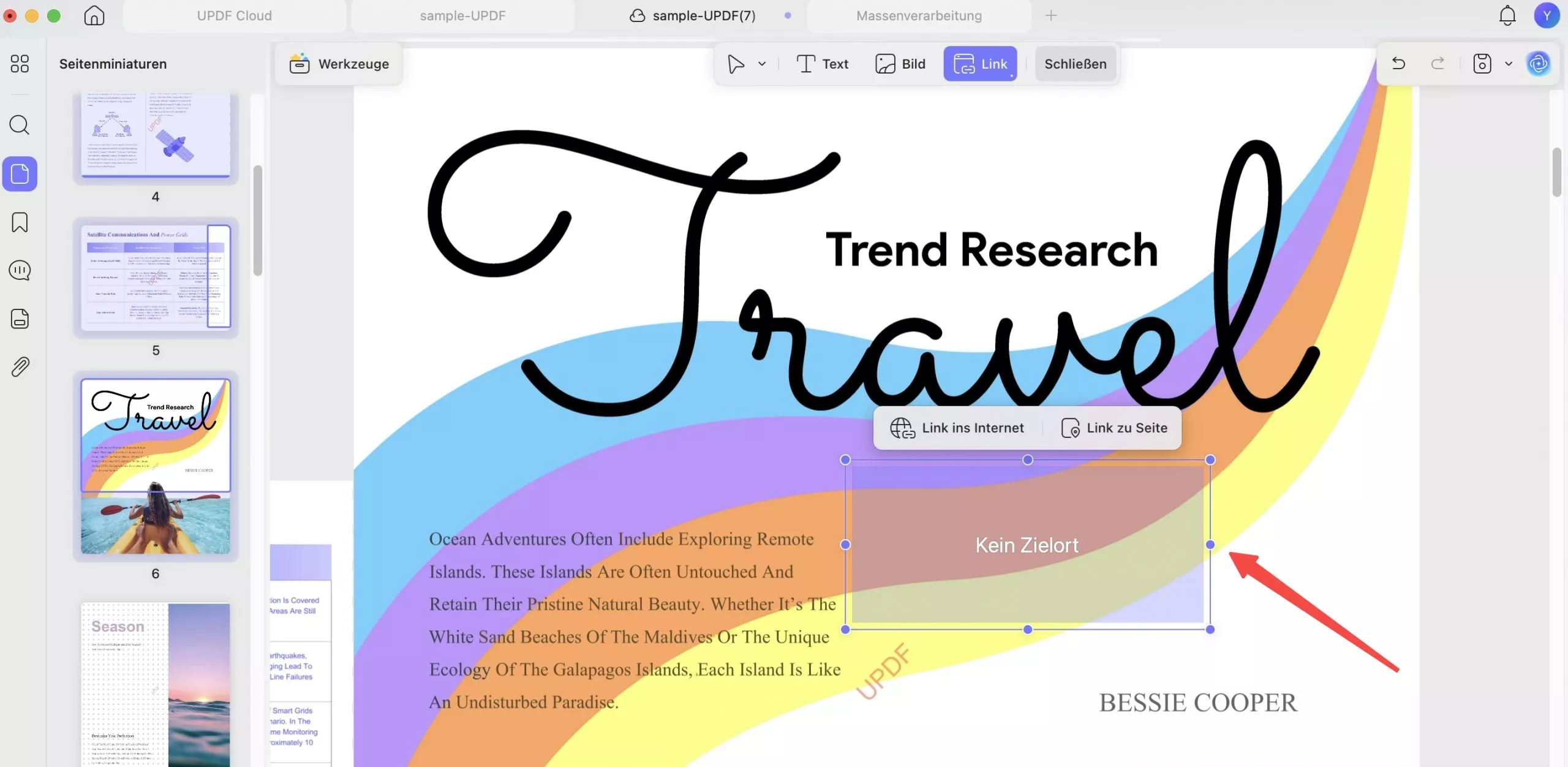 Link in PDF auf Mac bearbeiten mit UPDF