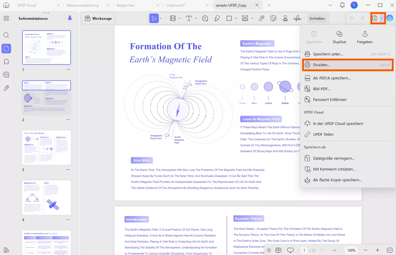 Wie Sie ein großes Bild auf mehrere Seiten drucken UPDF