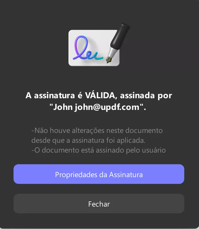 Propriedades de assinatura