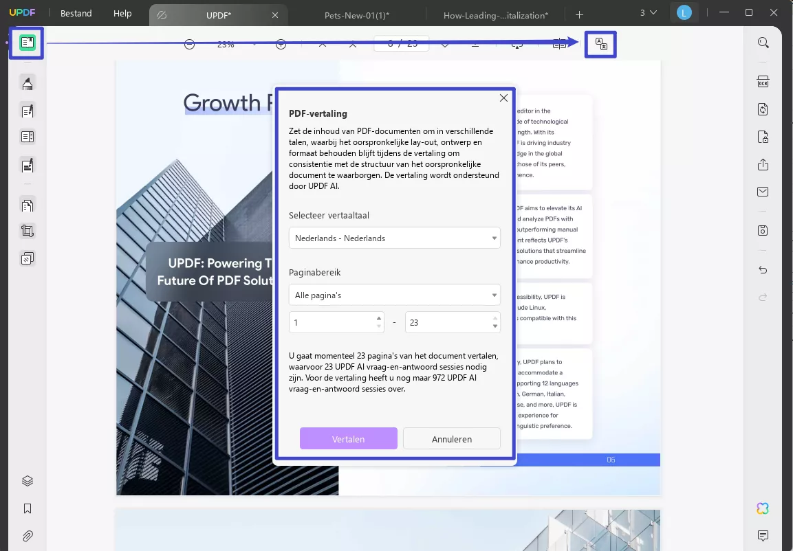 Vertaal de hele PDF met behoud van lay-out