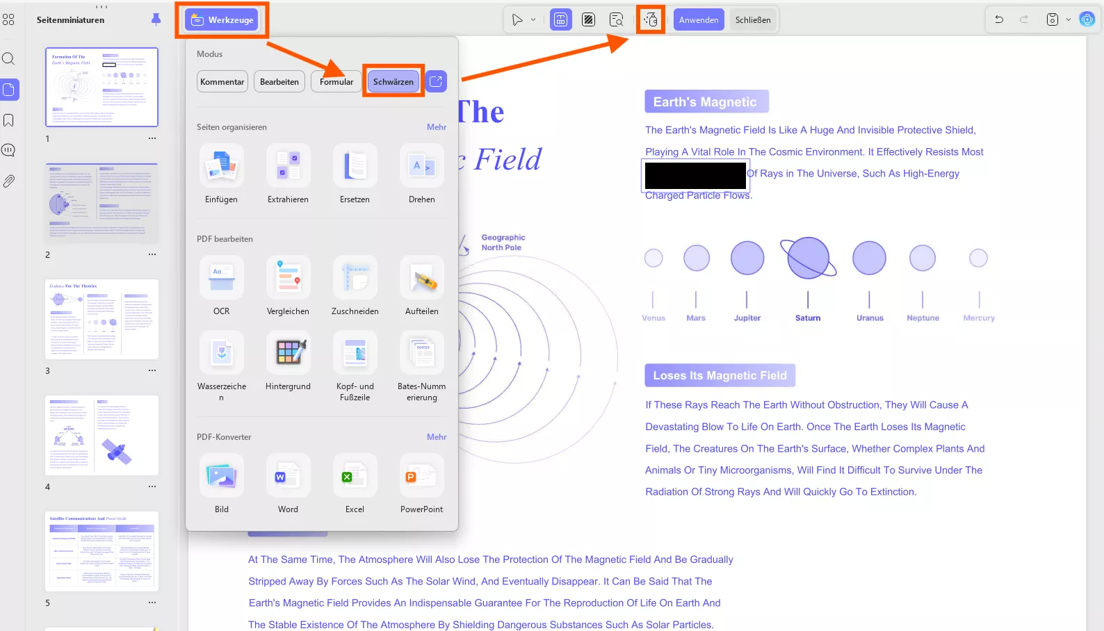 Dokument bereinigen UPDF win