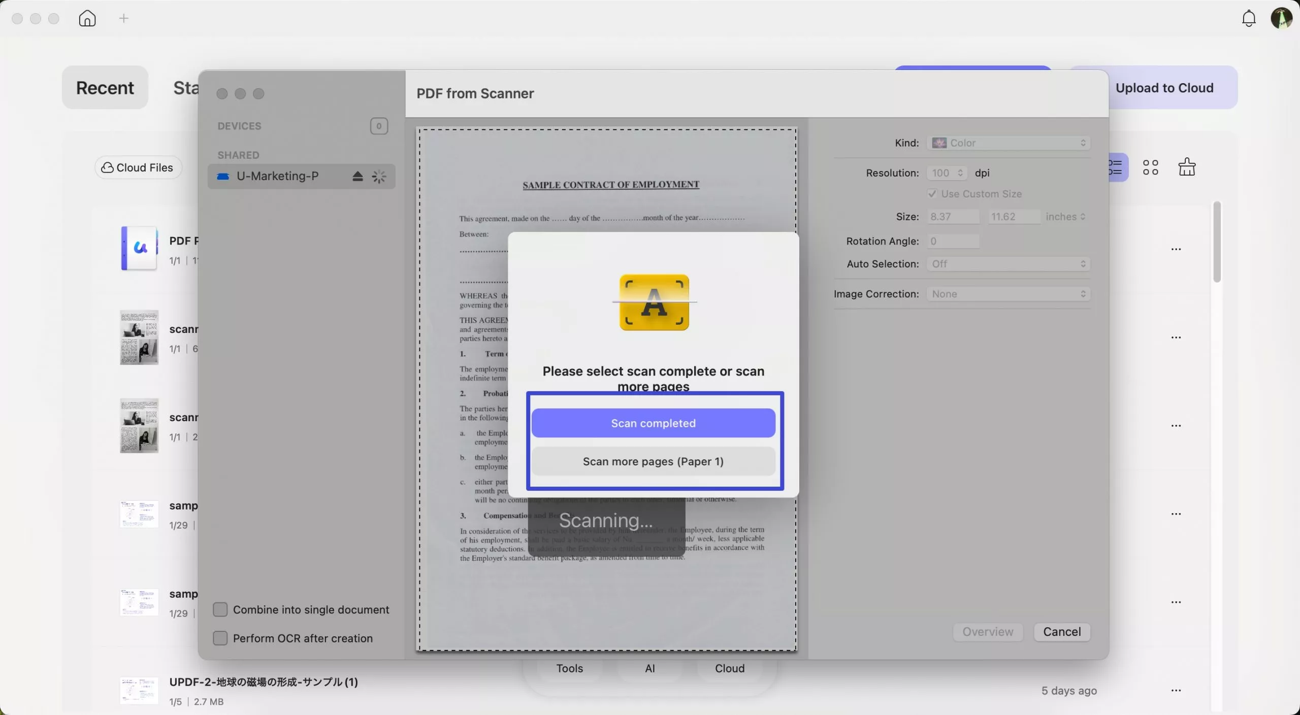 scan more pages mac updf