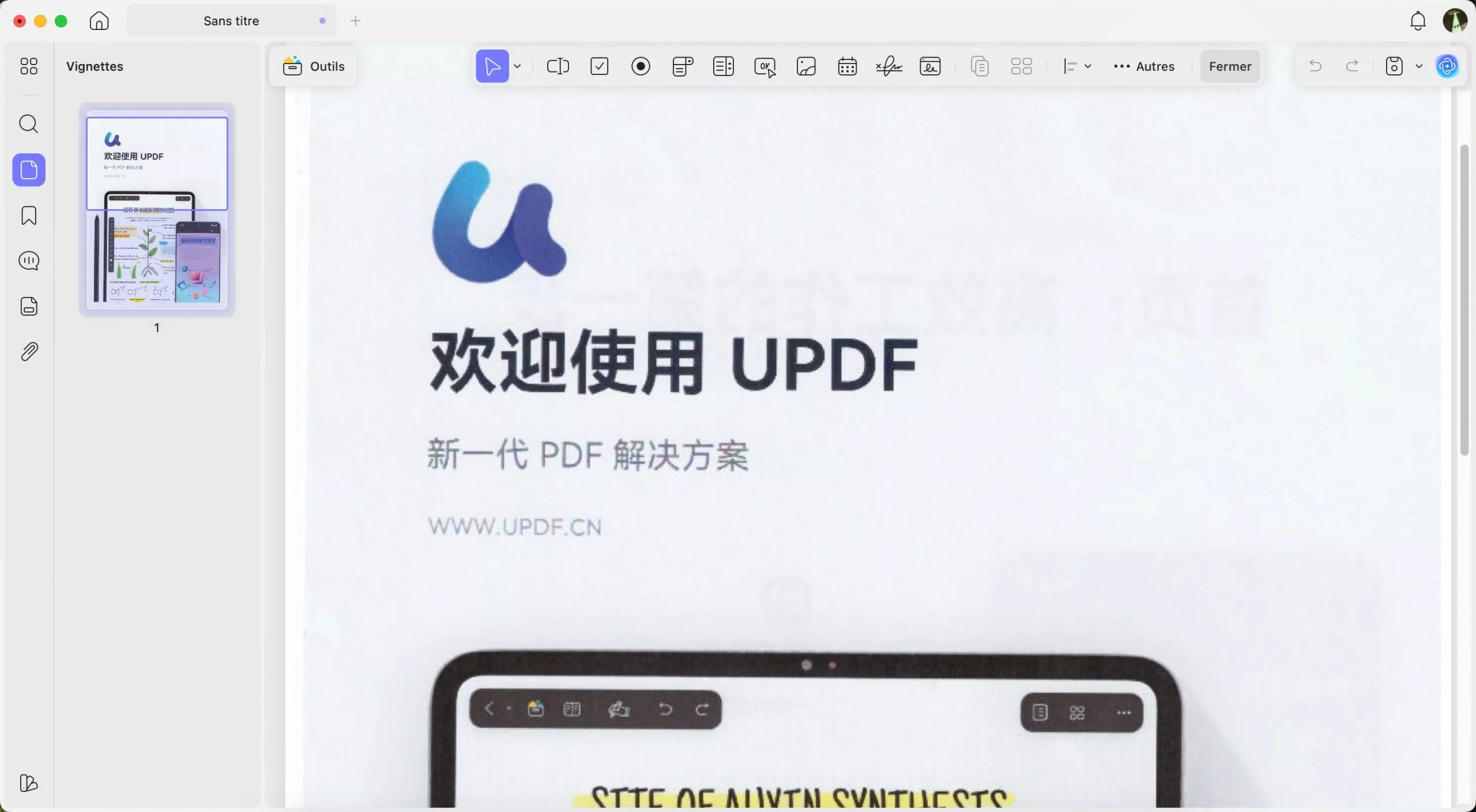 updf ouvre automatiquement le PDF créé