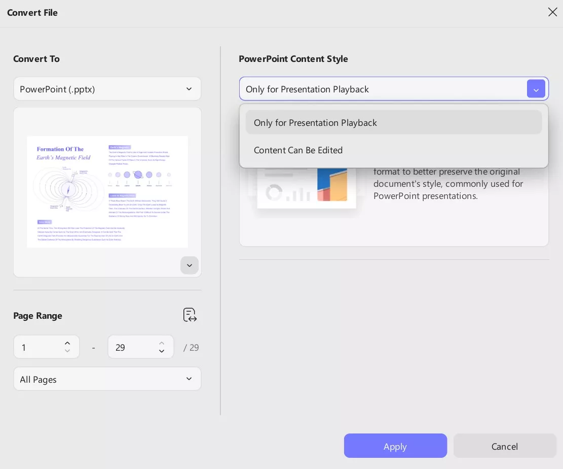 select conversion setting for ppt updf windows 2