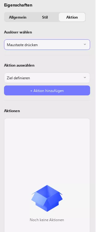 Wählen Sie die Aktionseigenschaften UPDF