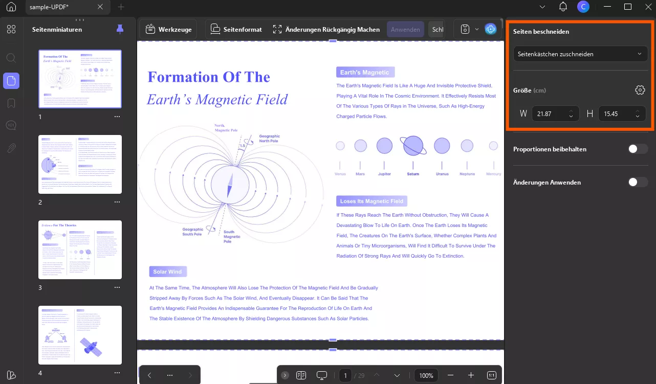 Breite und Höhe der PDF-Datei anpassen