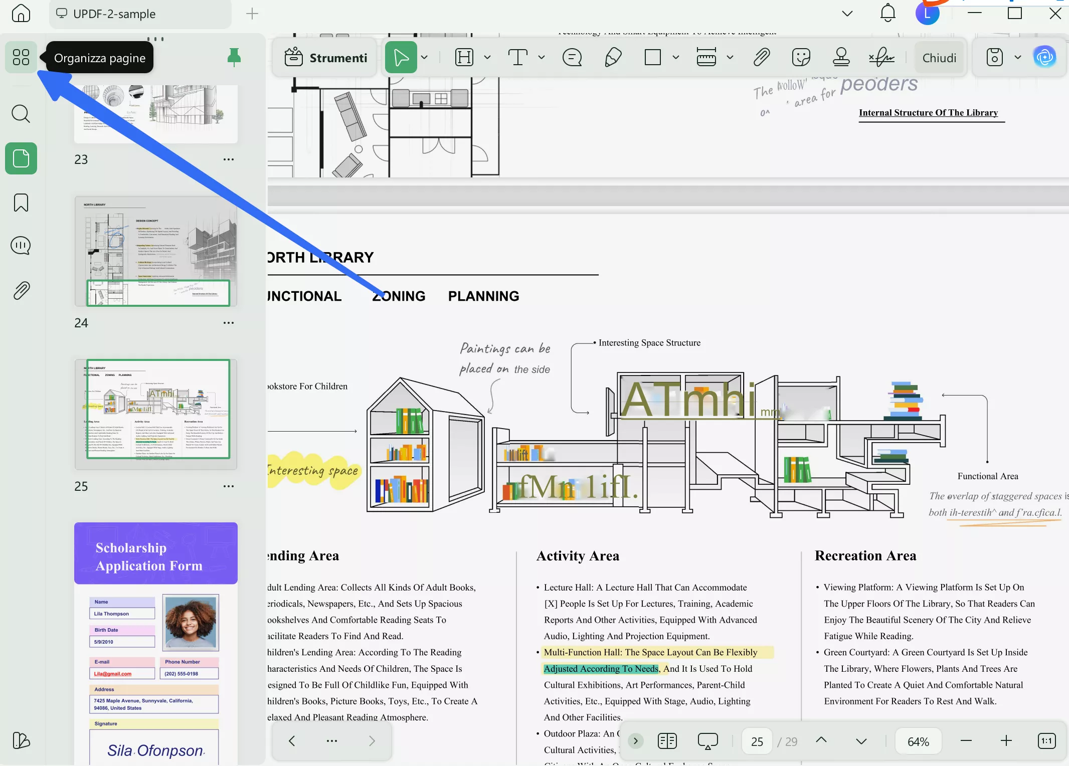 open organize pages section with updf windows 2