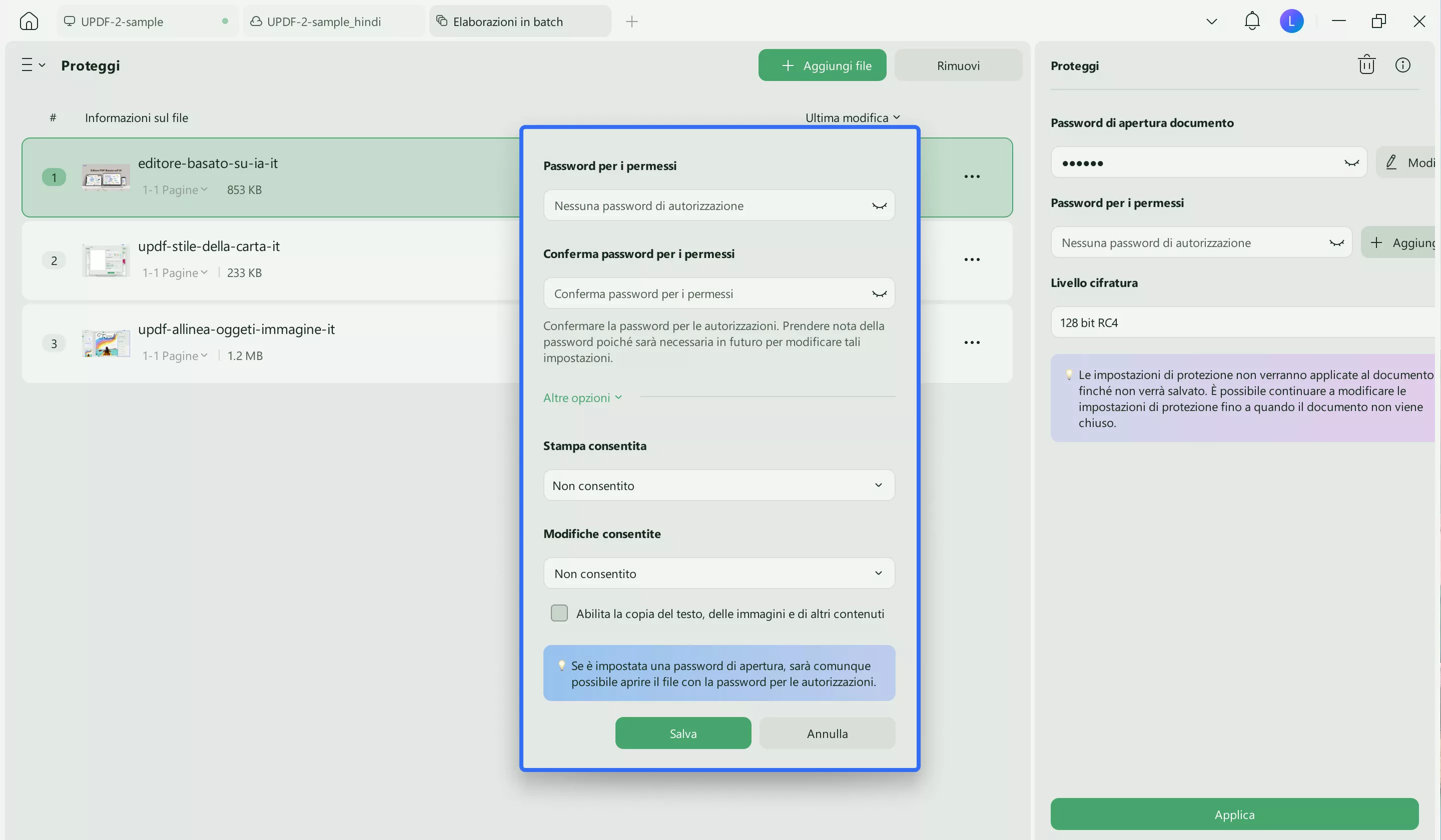enable editing functionality of locked pdf in batch updf windows 2