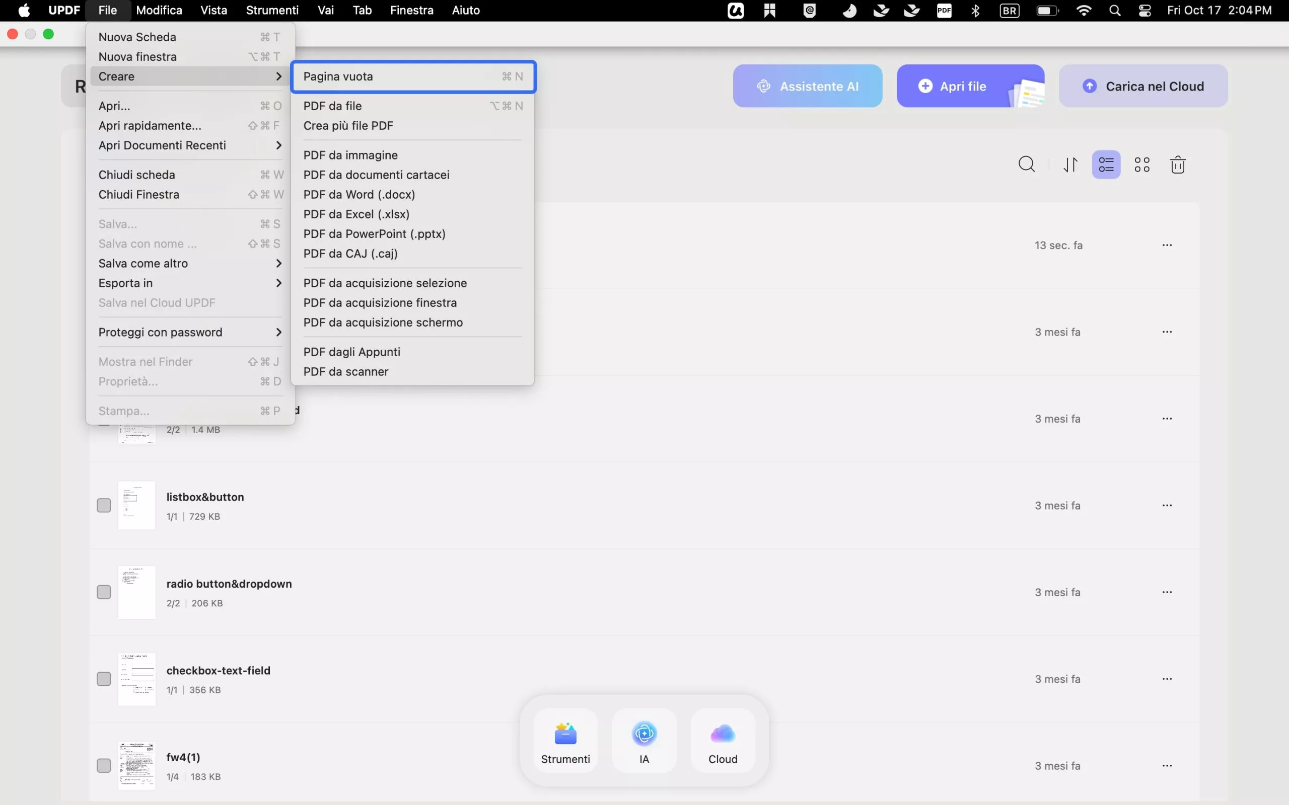create pdf from blank page