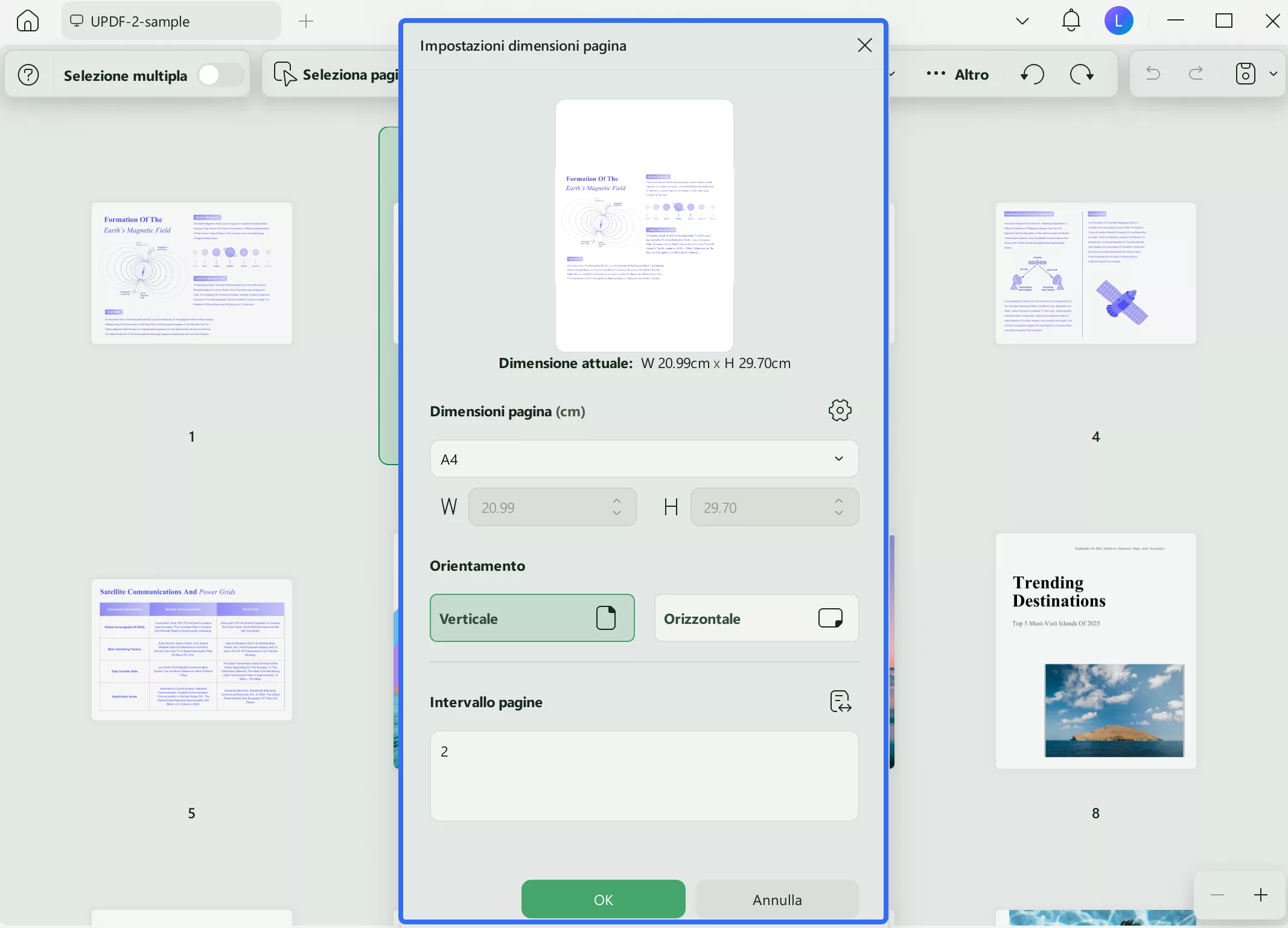 define page size updf windows 2
