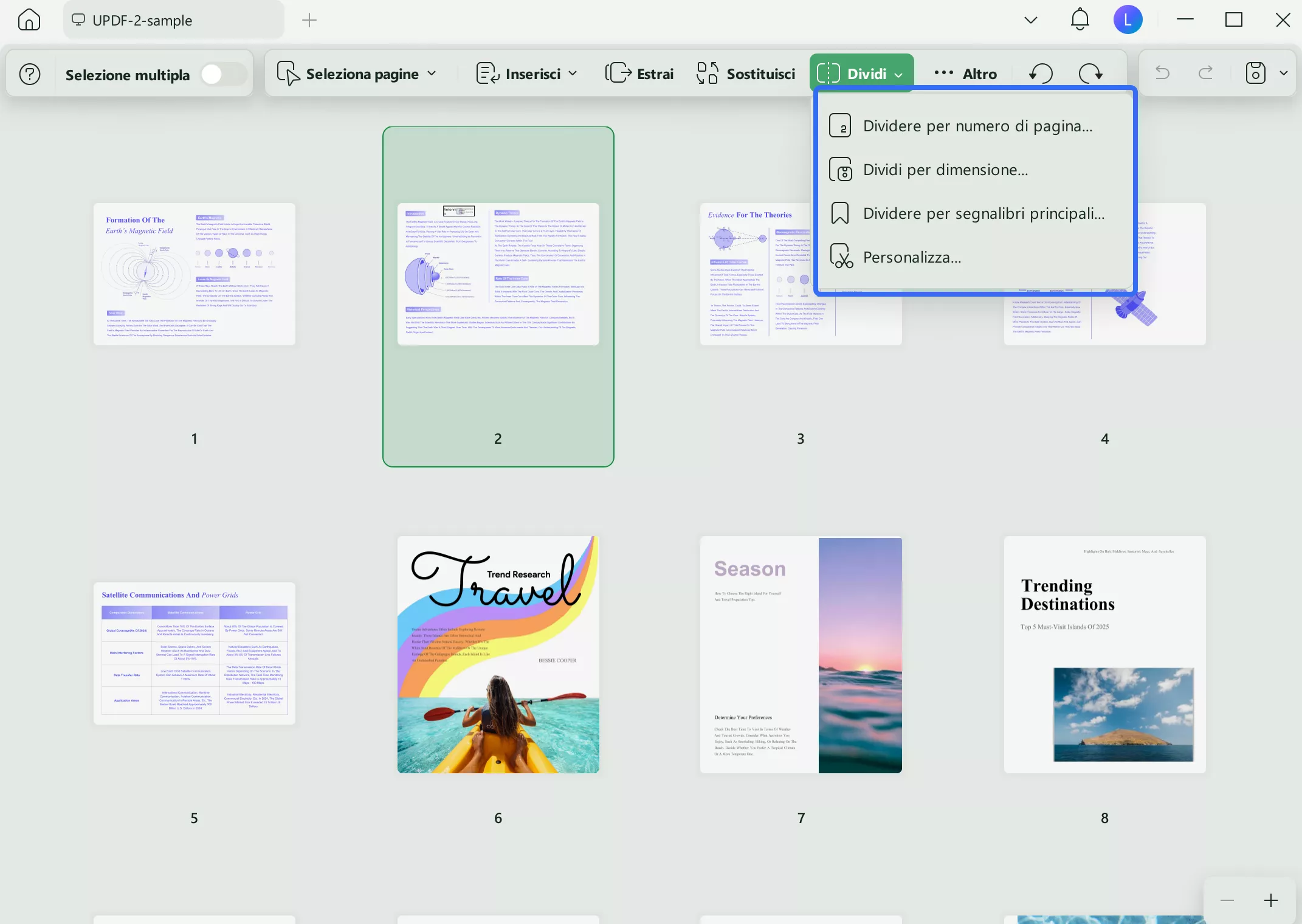 split option in updf windows 2