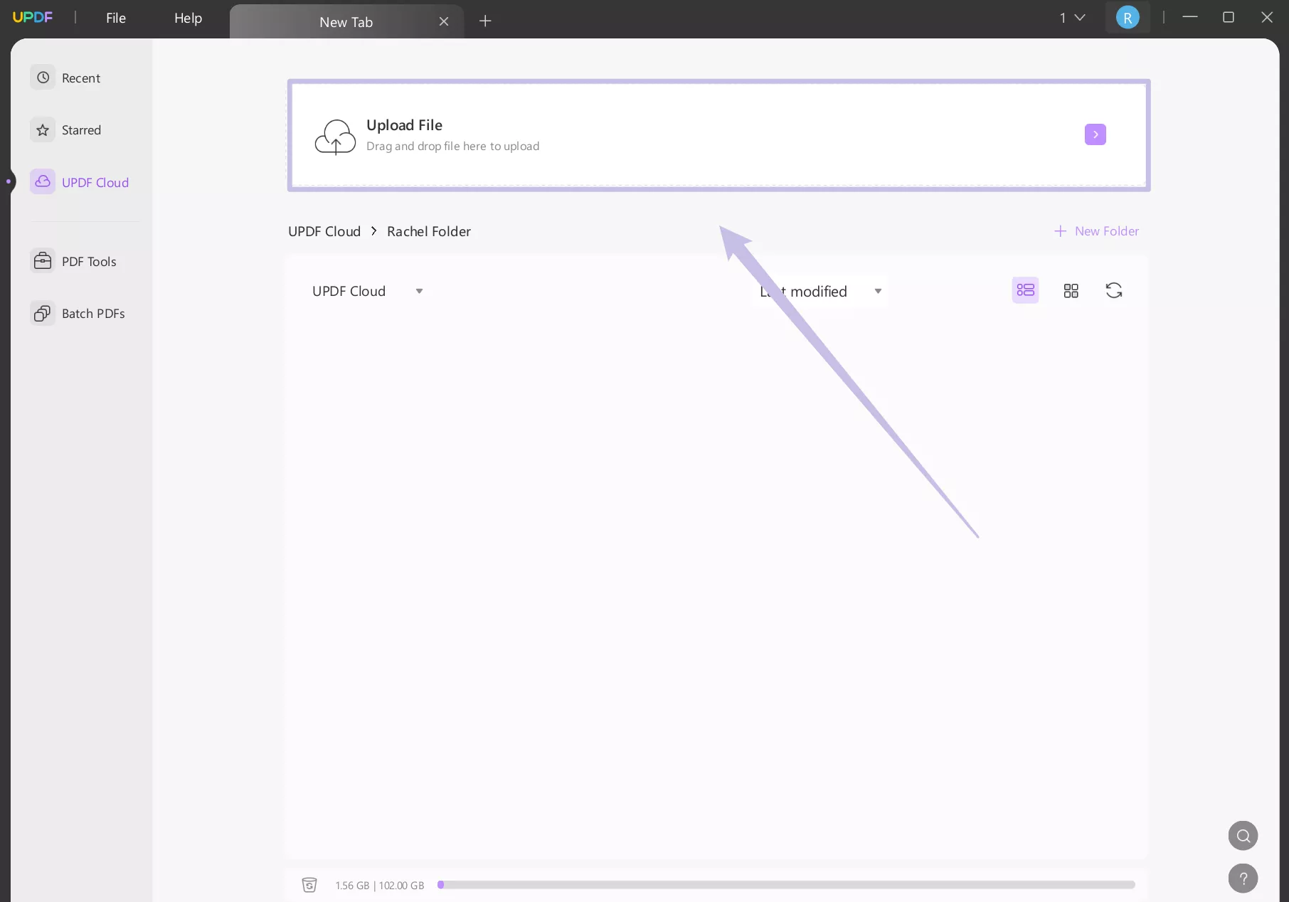 upload pdf file to updf cloud windows