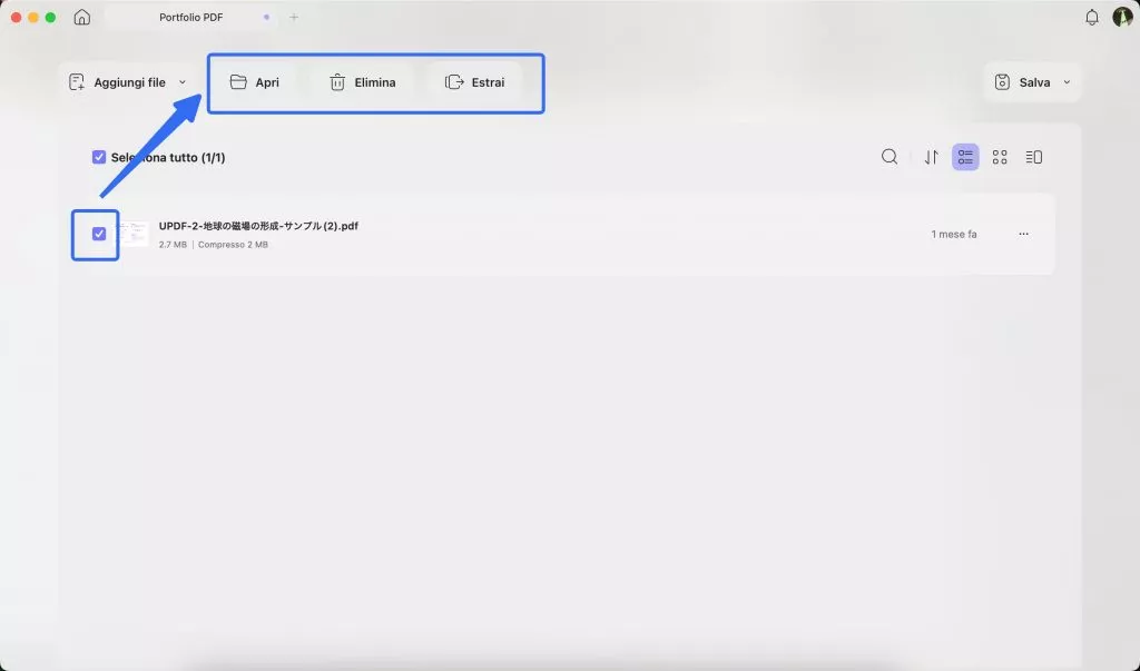 open, delete and extract portofolio